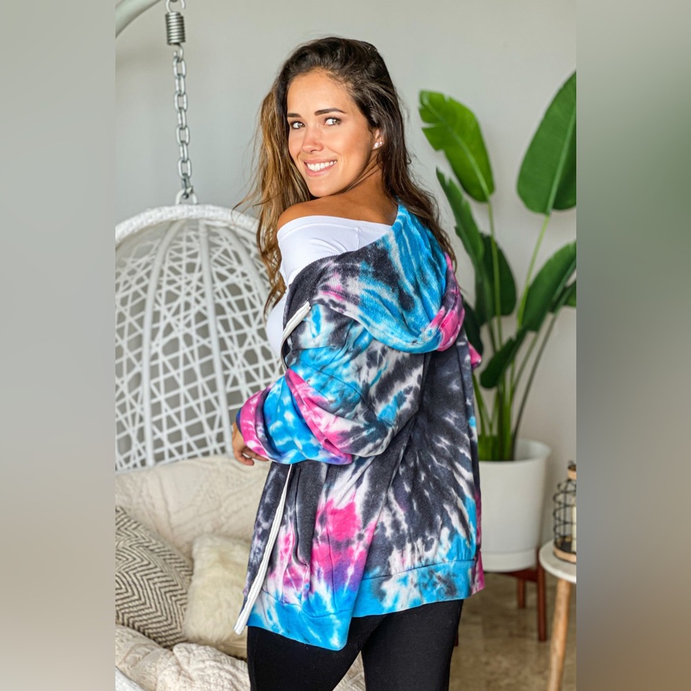 Oversized TieDye Zip Hoodie - Picture 6 of 6